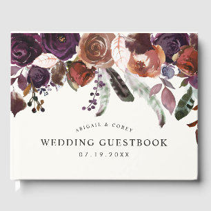 Wild Royal Bloom   Wedding Guest Book