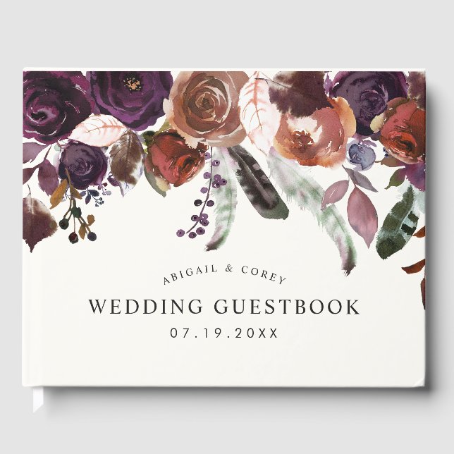 Wild Royal Bloom | Wedding Guest Book (Front)