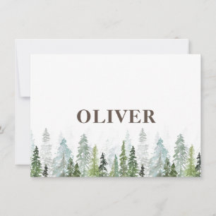 WILD   Rustic birth announcement card with trees