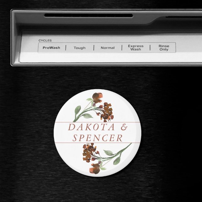 Wild Rustic Flowers | Burnt Orange Floral Wedding Magnet (Creator Uploaded)