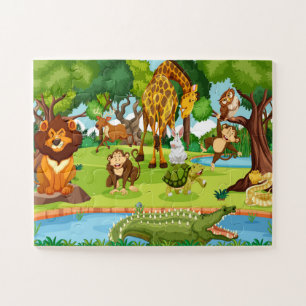 Wild Safari Adventure: A Vibrant Animal Kingdom Jigsaw Puzzle