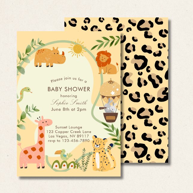 Wild Safari Adventure Awaits Baby Shower Invitation (Creator Uploaded)
