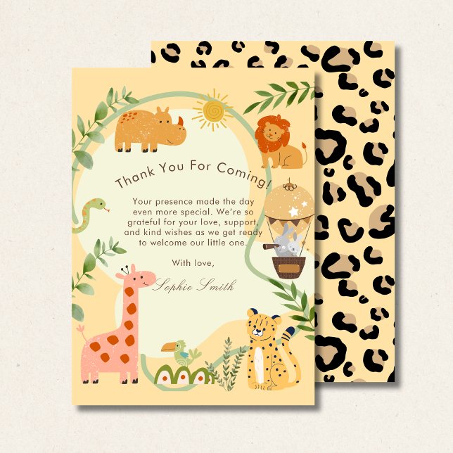 Wild Safari Adventure Awaits Baby Shower Thank You Card (Creator Uploaded)