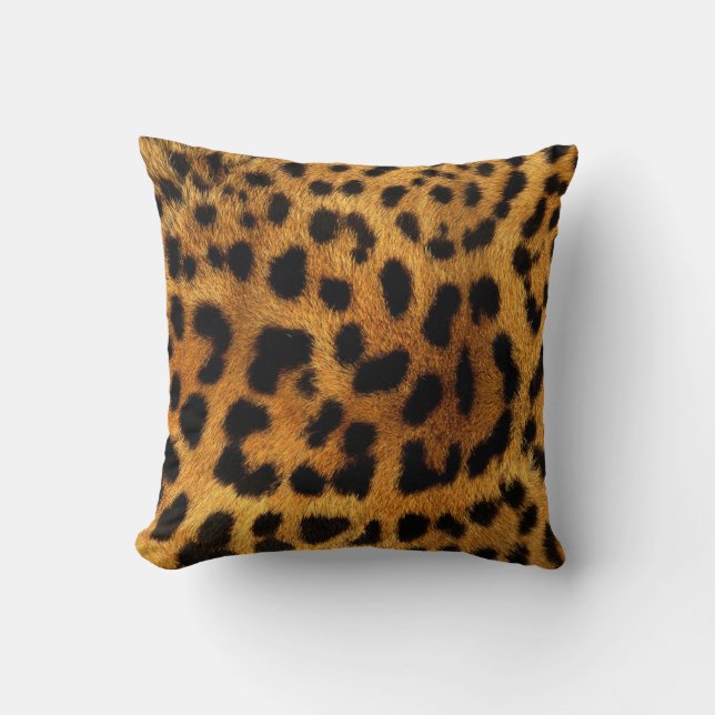 wild Safari animal black and brown cheetah print Cushion (Front)