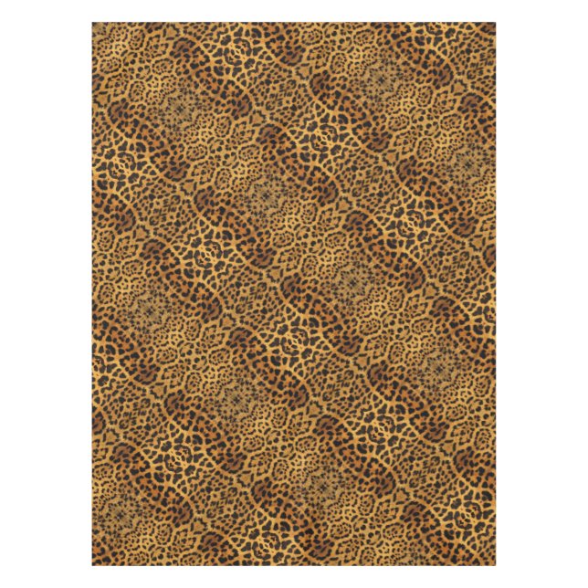wild Safari animal black and brown cheetah print Tablecloth (Front)