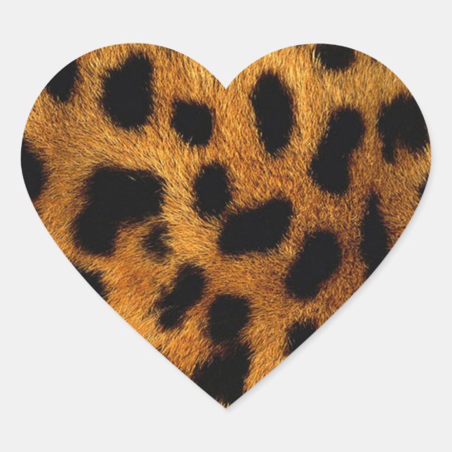 wild Safari animal cheetah girly leopard print Heart Sticker (Front)