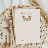Wild Safari Animals Baby Shower Advice Card