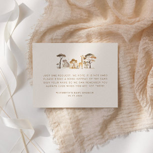 Wild Safari Animals Books for Baby Ticket Enclosure Card