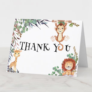 Wild Safari Animals Thank You Card