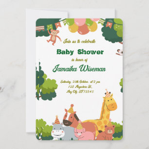Wild Safari Baby Shower Card – Jungle Animals