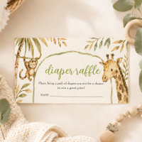 Wild Safari Baby Shower Jungle Diaper Raffle Game