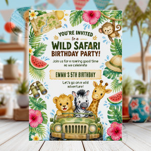 Wild Safari Birthday Party Invitation