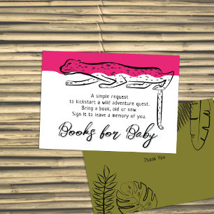 Wild Safari Cheetah Dark Pink Books For Baby Enclosure Card