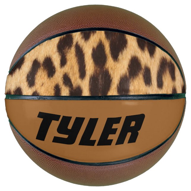 wild safari fashion leopard print custom names basketball (Front)