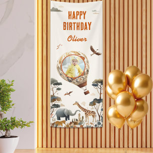 Wild Safari Hot Air Balloon Photo Banner