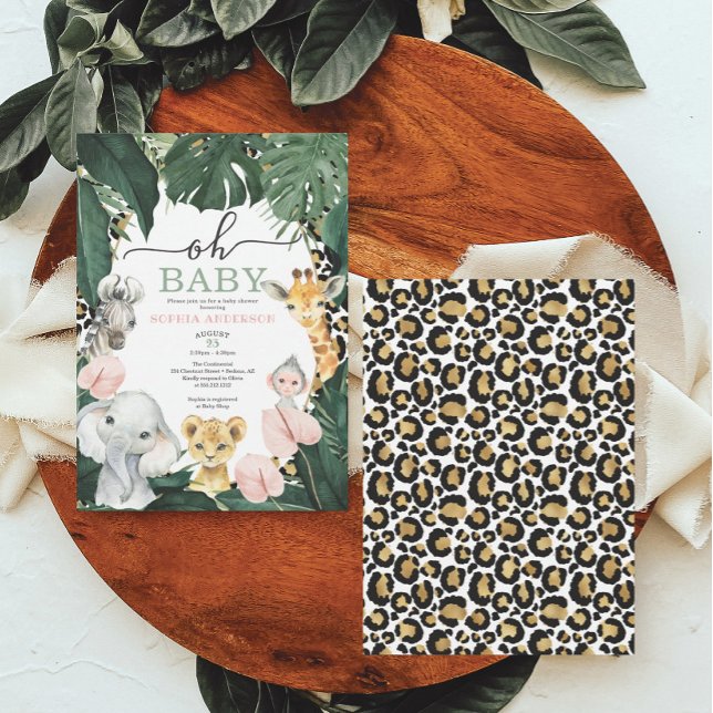 Wild Safari Jungle Animals Baby Shower Invitation (Creator Uploaded)
