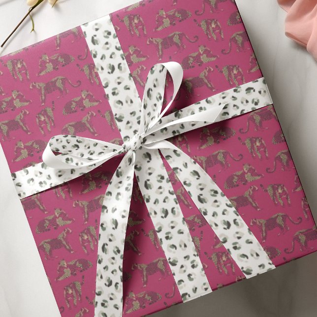 Wild Safari Jungle Leopard Patterned Satin Ribbon (Creator Uploaded)