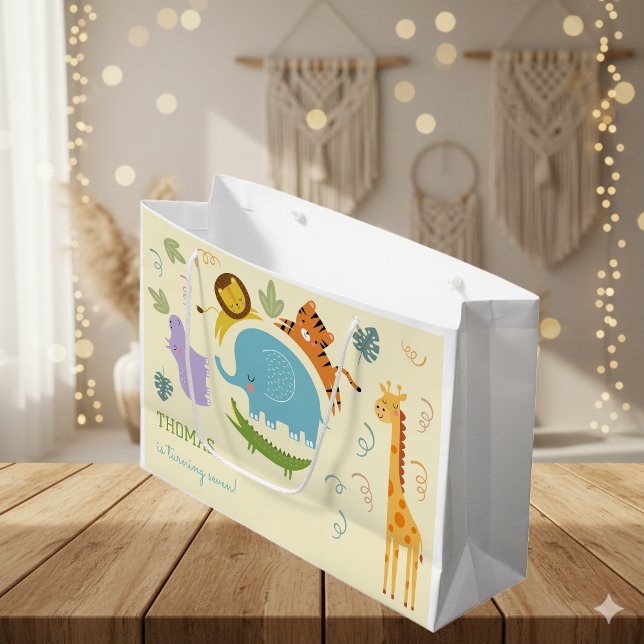 Wild safari kids birthday large gift bag (Creator Uploaded)