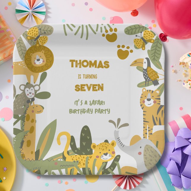 Wild safari kids birthday paper plate (Creator Uploaded)