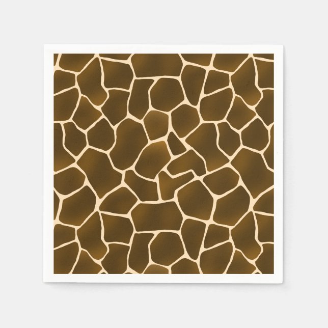 Wild Safari Natural Giraffe Print Napkin (Front)