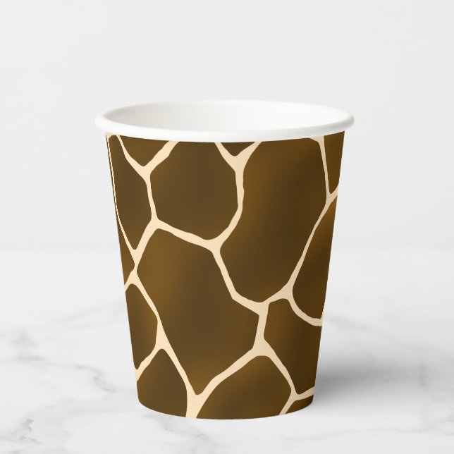 Wild Safari Natural Giraffe Print Paper Cups (Front)