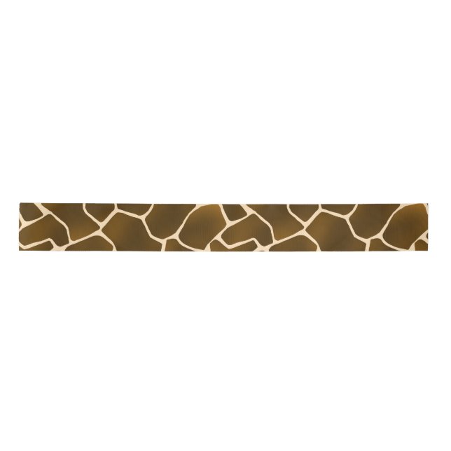 Wild Safari Natural Giraffe Print Satin Ribbon (Front)