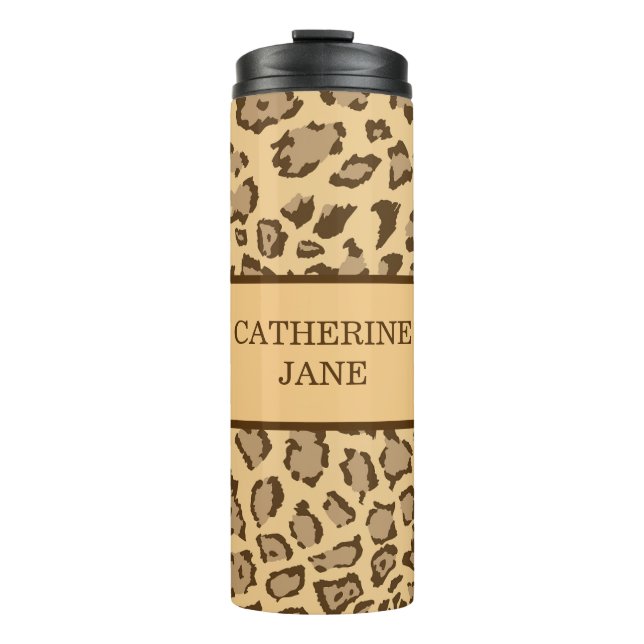 Wild Safari Paw Print Customisable Thermal Tumbler (Front)