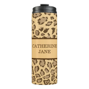Wild Safari Paw Print Customizable Thermal Tumbler