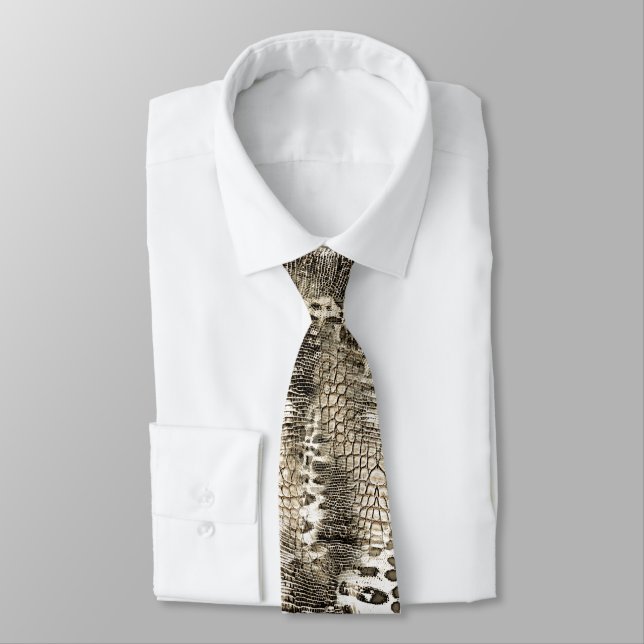 Wild Safari Snakeskin Animal Print Pattern Tie (Tied)