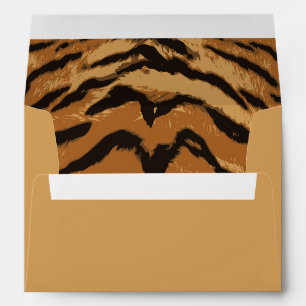 Wild Safari Tan Envelope with Tiger Stripes