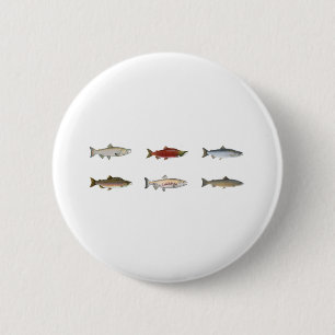 Wild Salmon 6 Cm Round Badge