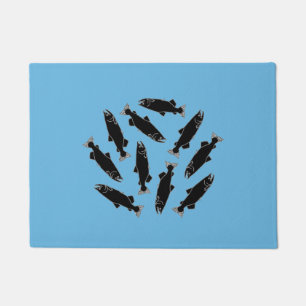 Wild Salmon Fish Pattern Doormat