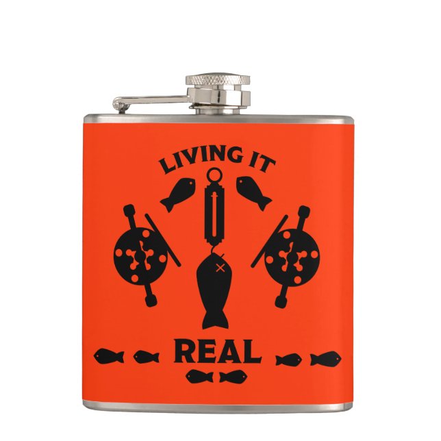 Wild Salmon Fishing Hip Flask (Front)