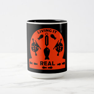 Wild Salmon Fishing Two-Tone Coffee Mug