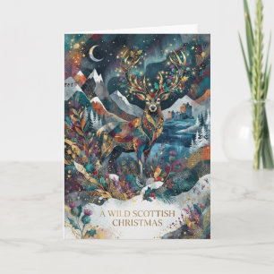 Wild Scottish Christmas Stag Card