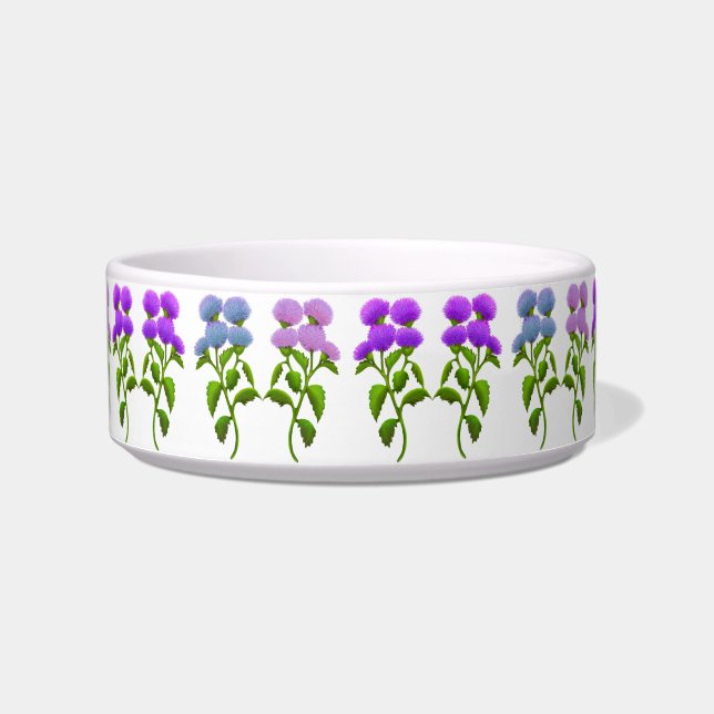Wild Scottish Thistles Pet Bowl (Front)