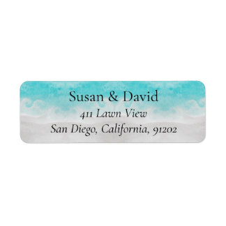 Wild Sea Watercolor Front Ocean Address Label