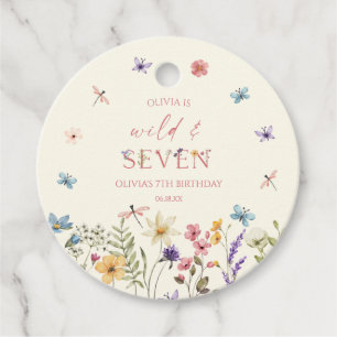 Wild & Seven Wildflower 7th Birthday Party Favour Tags