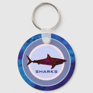 wild shark fish key ring