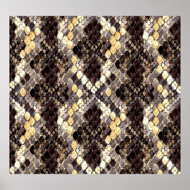 Wild Skin Watercolor Seamless Pattern Poster (Front)
