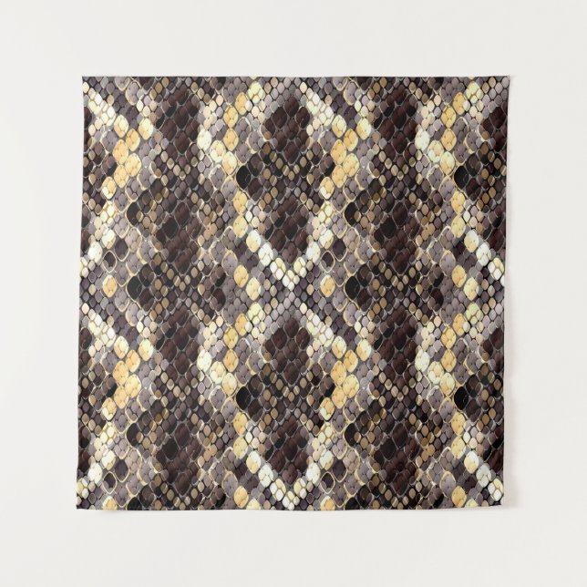 Wild Skin Watercolor Seamless Pattern Tapestry (Front)