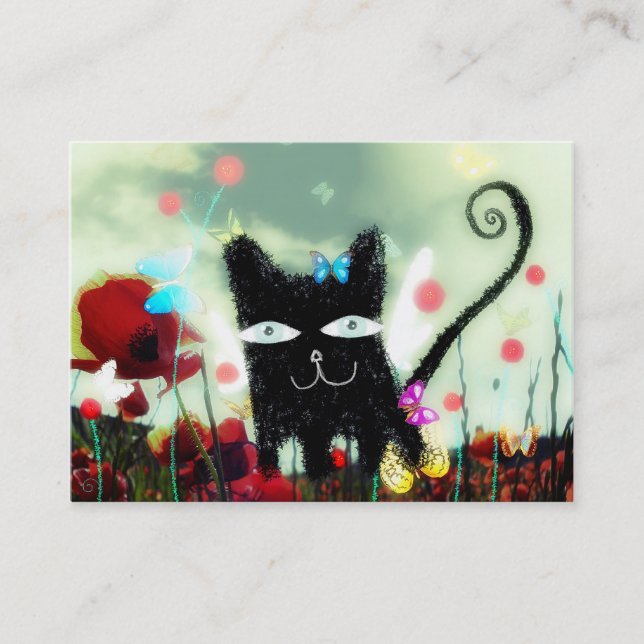 wild smart cat kitty gatito chat business card (Front)