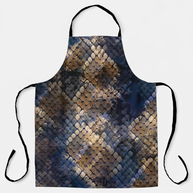 Wild Snakeskin Watercolor Seamless Design Apron (Front)