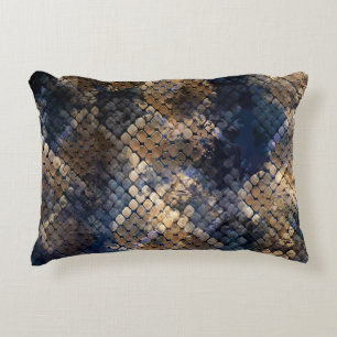 Wild Snakeskin Watercolor Seamless Design Decorative Cushion