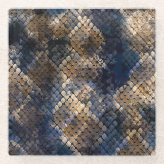 Wild Snakeskin Watercolor Seamless Design Glass Coaster