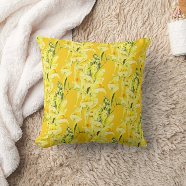 Wild Snapdragon yellow wildlflower fine art floral Cushion (Blanket)