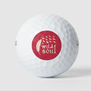Wild Soul Feather Bird Nature Design Golf Balls