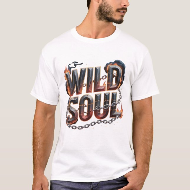  Wild Soul Fire Chain Men’s T-Shirt – Rebel Energy (Front)