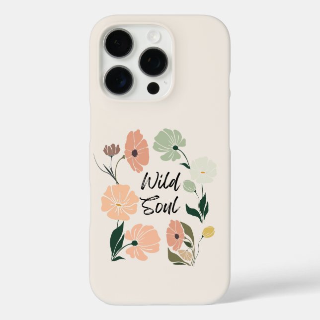 Wild Soul Modern Wildflowers iPhone Case (Back)