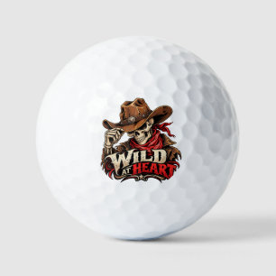 Wild Soul Skeleton Cowboy Western Design Golf Balls